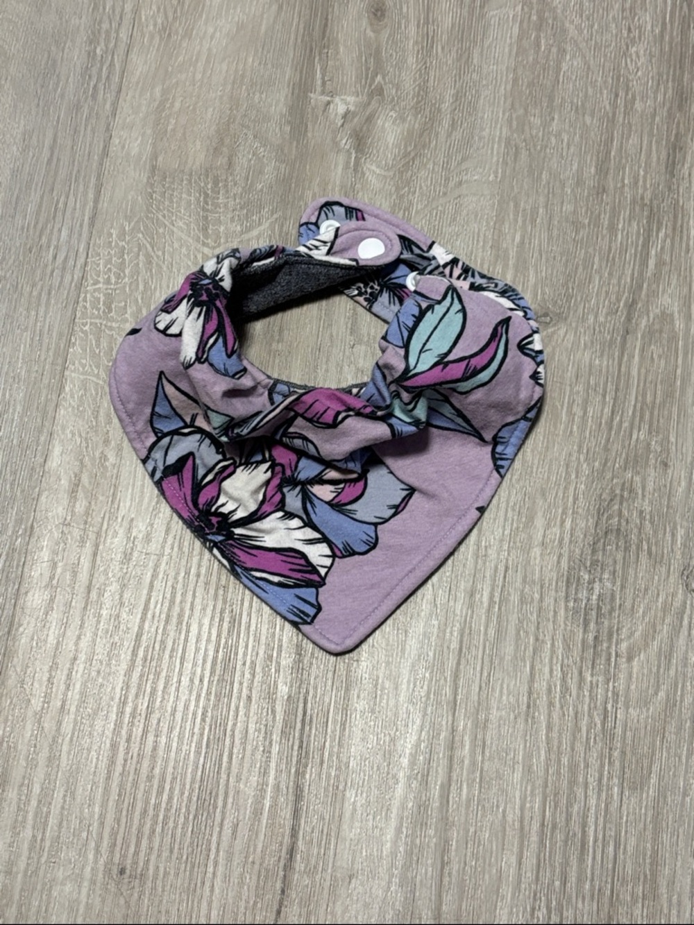 Bonds Purple Floral Bandana Bib with Blue & Pink Accents